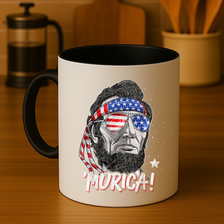 Abraham Lincoln 4th Of July Murica American Flag Mug