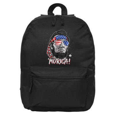 Abraham Lincoln 4th Of July Murica American Flag 16 in Basic Backpack
