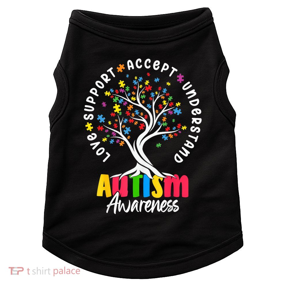 Autism Love Accept Support understand Autistic Autism Awareness Doggie Tank