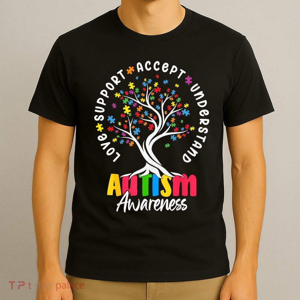 Autism Love Accept Support understand Autistic Autism Awareness T-Shirt