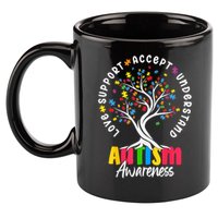 Autism Love Accept Support understand Autistic Autism Awareness 11oz C Handle Ceramic Mug