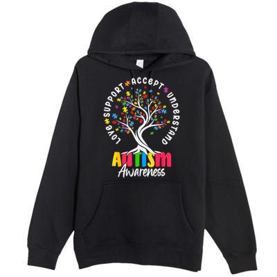 Autism Love Accept Support understand Autistic Autism Awareness Premium Pullover Hoodie