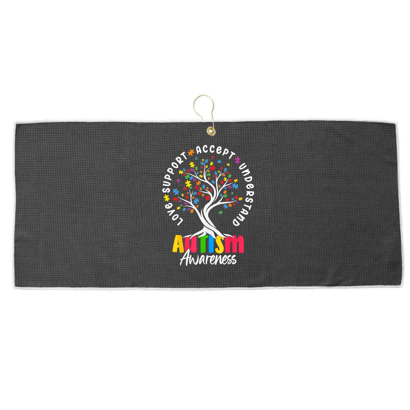 Autism Love Accept Support understand Autistic Autism Awareness Large Microfiber Waffle Golf Towel