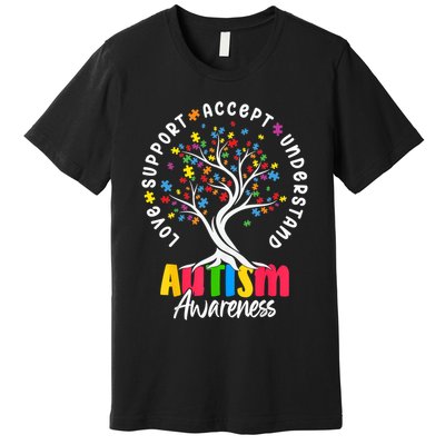 Autism Love Accept Support understand Autistic Autism Awareness Premium T-Shirt