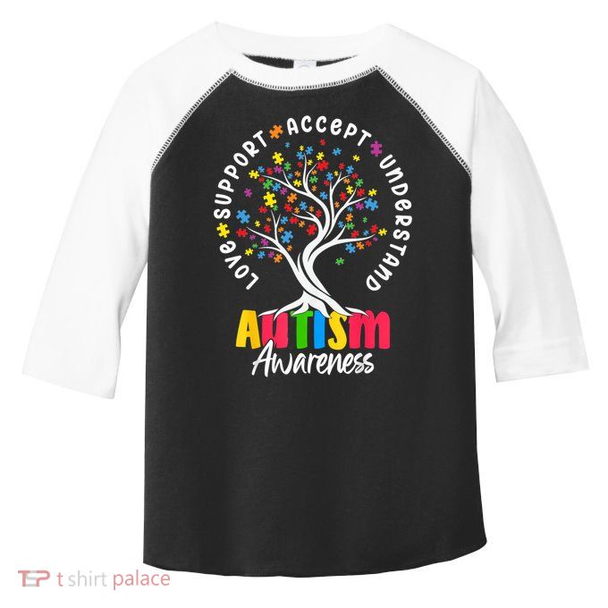 Autism Love Accept Support understand Autistic Autism Awareness Toddler Fine Jersey T-Shirt