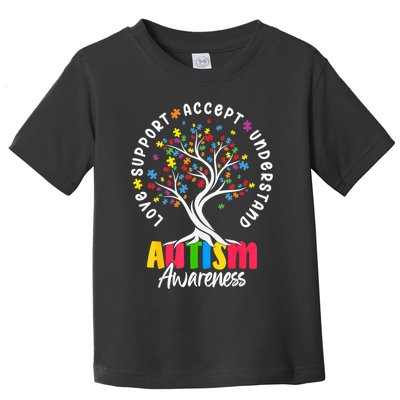 Autism Love Accept Support understand Autistic Autism Awareness Toddler T-Shirt