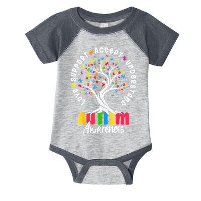 Autism Love Accept Support understand Autistic Autism Awareness Infant Baby Jersey Bodysuit
