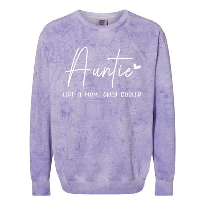 Auntie Like A Mom But Cooler Heart Gift Cool Aunt Gift Colorblast Crewneck Sweatshirt