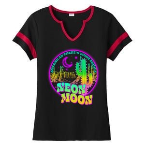 As Long As There's Light From A Neon Moon Ladies Halftime Notch Neck Tee