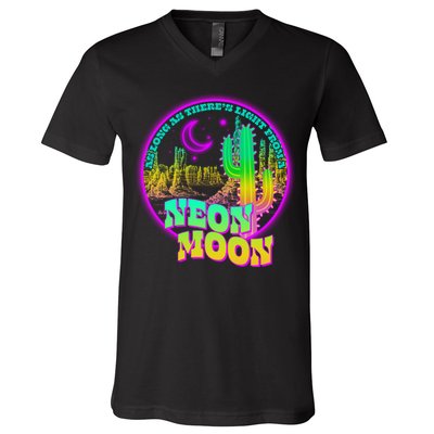 As Long As There's Light From A Neon Moon V-Neck T-Shirt