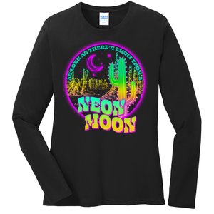 As Long As There's Light From A Neon Moon Ladies Long Sleeve Shirt