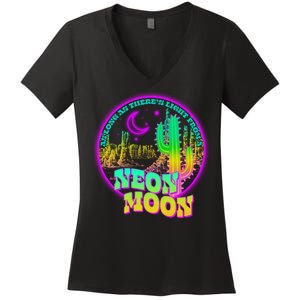 As Long As There's Light From A Neon Moon Women's V-Neck T-Shirt