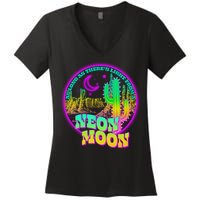 As Long As There's Light From A Neon Moon Women's V-Neck T-Shirt