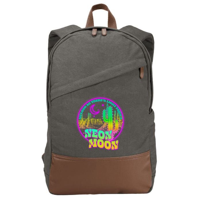 As Long As There's Light From A Neon Moon Cotton Canvas Backpack