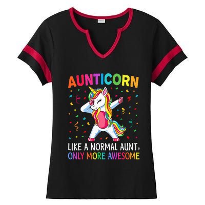 Aunticorn Like An Aunt Only Awesome Dabbing Unicorn Ladies Halftime Notch Neck Tee