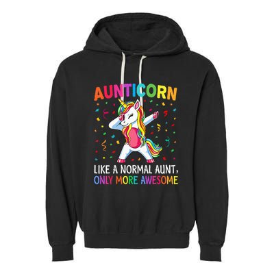 Aunticorn Like An Aunt Only Awesome Dabbing Unicorn Garment-Dyed Fleece Hoodie