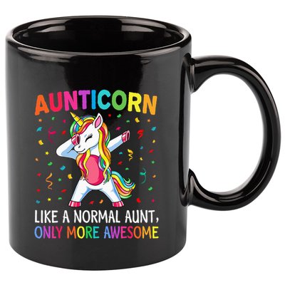 Aunticorn Like An Aunt Only Awesome Dabbing Unicorn 11oz C Handle Ceramic Mug