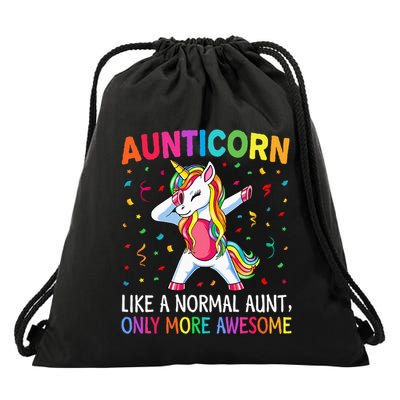 Aunticorn Like An Aunt Only Awesome Dabbing Unicorn Drawstring Bag