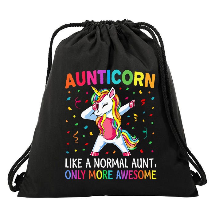 Aunticorn Like An Aunt Only Awesome Dabbing Unicorn Drawstring Bag