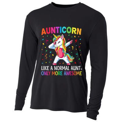 Aunticorn Like An Aunt Only Awesome Dabbing Unicorn Cooling Performance Long Sleeve Crew