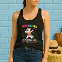 Aunticorn Like An Aunt Only Awesome Dabbing Unicorn Womens Tank Top