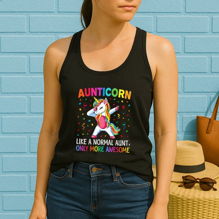 Aunticorn Like An Aunt Only Awesome Dabbing Unicorn Womens Tank Top