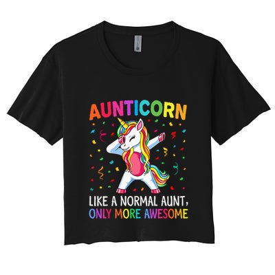 Aunticorn Like An Aunt Only Awesome Dabbing Unicorn Crop Top