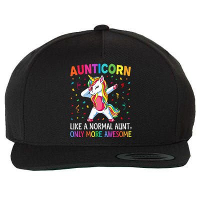 Aunticorn Like An Aunt Only Awesome Dabbing Unicorn Wool Snapback Cap