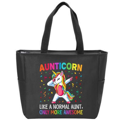 Aunticorn Like An Aunt Only Awesome Dabbing Unicorn Zip Tote Bag