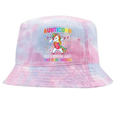 Aunticorn Like An Aunt Only Awesome Dabbing Unicorn Tie-Dyed Bucket Hat