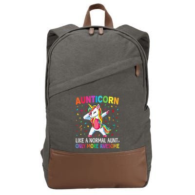 Aunticorn Like An Aunt Only Awesome Dabbing Unicorn Cotton Canvas Backpack