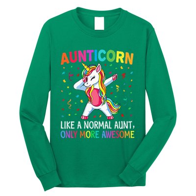 Aunticorn Like An Aunt Only Awesome Dabbing Unicorn Long Sleeve Shirt