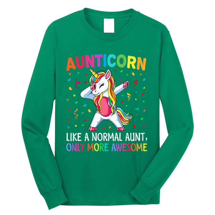 Aunticorn Like An Aunt Only Awesome Dabbing Unicorn Long Sleeve Shirt