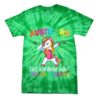 Aunticorn Like An Aunt Only Awesome Dabbing Unicorn Tie-Dye T-Shirt