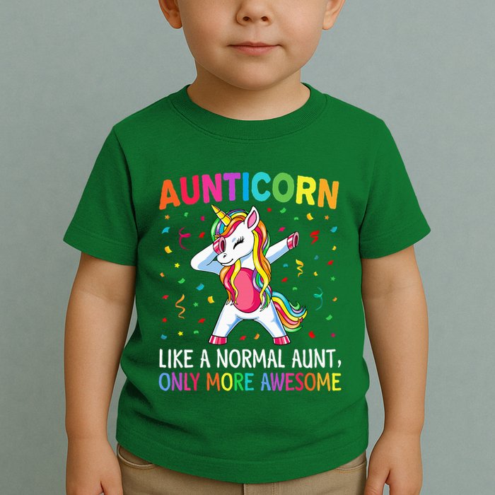 Aunticorn Like An Aunt Only Awesome Dabbing Unicorn Toddler T-Shirt