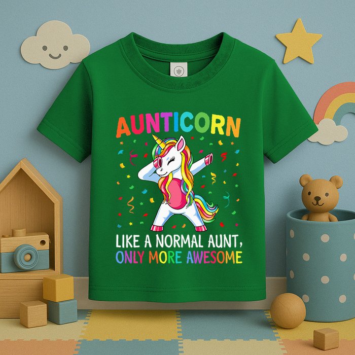 Aunticorn Like An Aunt Only Awesome Dabbing Unicorn Toddler T-Shirt