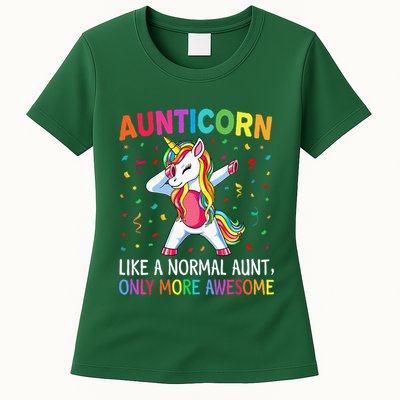 Aunticorn Like An Aunt Only Awesome Dabbing Unicorn Womens T-Shirt