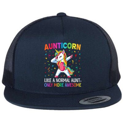 Aunticorn Like An Aunt Only Awesome Dabbing Unicorn Flat Bill Trucker Hat