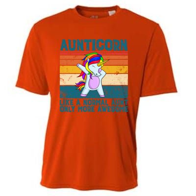 Aunticorn Like A Aunt Only Awesome Retro Dabbing Aunticorn Cool Gift Cooling Performance Crew T-Shirt