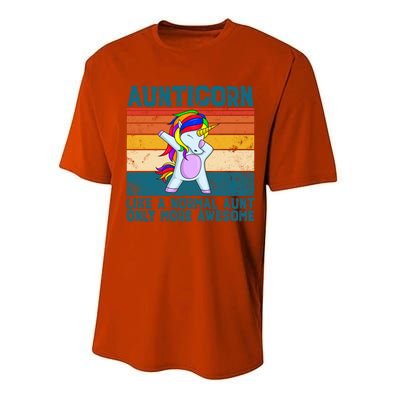 Aunticorn Like A Aunt Only Awesome Retro Dabbing Aunticorn Cool Gift Performance Sprint T-Shirt