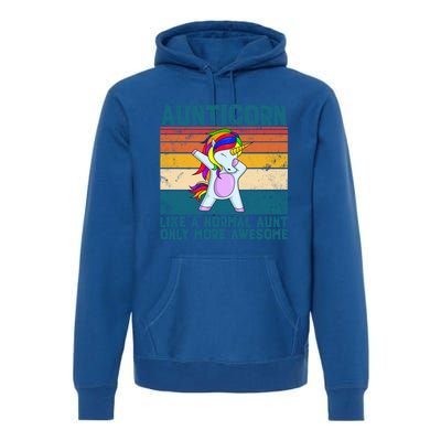 Aunticorn Like A Aunt Only Awesome Retro Dabbing Aunticorn Cool Gift Premium Hoodie