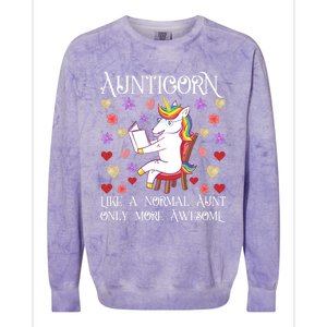 Aunticorn Like A Normal Aunt But More Awesome Funny Gift Colorblast Crewneck Sweatshirt