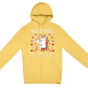 Aunticorn Like A Normal Aunt But More Awesome Funny Gift Premium Pullover Hoodie