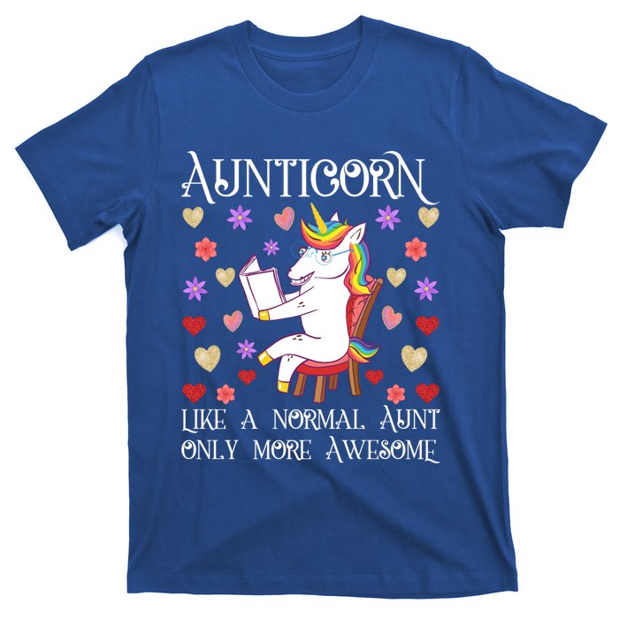 Aunticorn Like A Normal Aunt But More Awesome Funny Gift T-Shirt