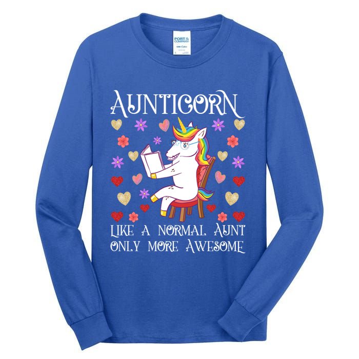 Aunticorn Like A Normal Aunt But More Awesome Funny Gift Tall Long Sleeve T-Shirt