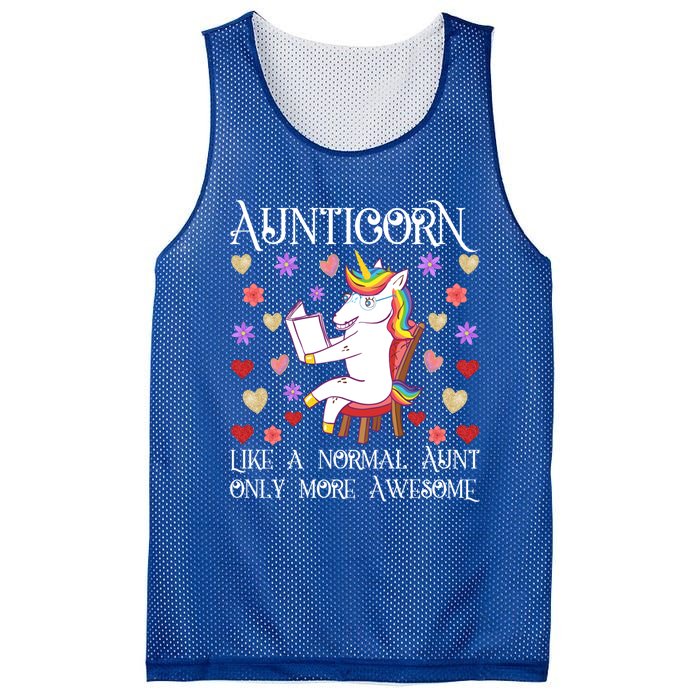 Aunticorn Like A Normal Aunt But More Awesome Funny Gift Mesh Reversible Basketball Jersey Tank