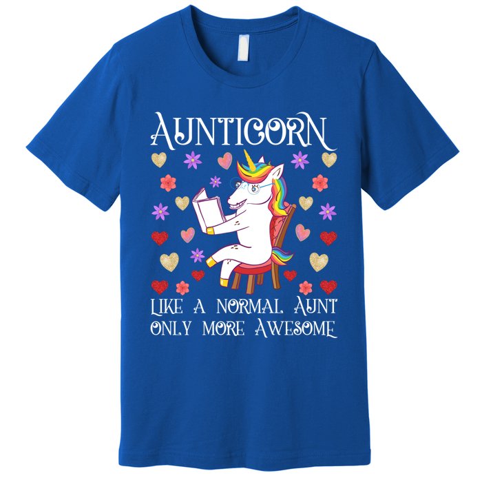 Aunticorn Like A Normal Aunt But More Awesome Funny Gift Premium T-Shirt