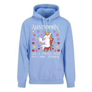 Aunticorn Like A Normal Aunt But More Awesome Funny Gift Unisex Surf Hoodie