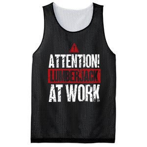 Attention Lumberjack At Work Woodcutter Funny Lumberjack Mesh Reversible Basketball Jersey Tank