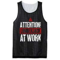 Attention Lumberjack At Work Woodcutter Funny Lumberjack Mesh Reversible Basketball Jersey Tank